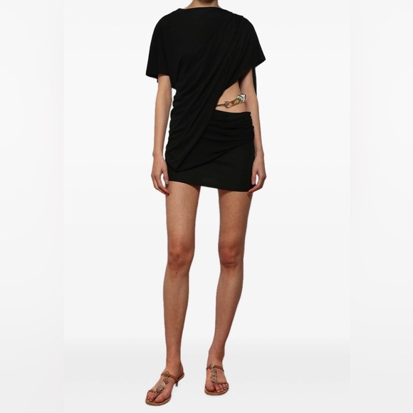 Christopher Esber
Black Encased Nature Resin Draped Jersey Minidress - Picture 3 of 5